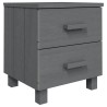 Tables de chevet HAMAR 2pcs Gris foncé 40x35x44,5cm Bois massif 