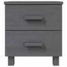 Tables de chevet HAMAR 2pcs Gris foncé 40x35x44,5cm Bois massif 