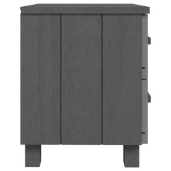 Tables de chevet HAMAR 2pcs Gris foncé 40x35x44,5cm Bois massif 