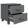 Tables de chevet HAMAR 2pcs Gris foncé 40x35x44,5cm Bois massif 