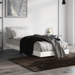 Cadre de lit sans matelas blanc brillant 75x190 cm 
