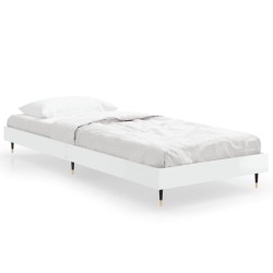 Cadre de lit sans matelas blanc brillant 75x190 cm 