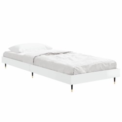 Cadre de lit sans matelas blanc brillant 75x190 cm 