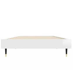 Cadre de lit sans matelas blanc brillant 75x190 cm 