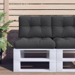 Coussin de palette noir 60x40x12 cm tissu 