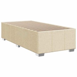 Sommier à lattes de lit avec matelas Crème 100x200 cm Tissu 