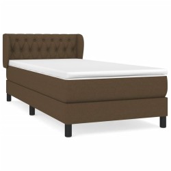 Sommier à lattes de lit avec matelas Marron foncé 100x200 cm 