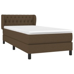 Sommier à lattes de lit avec matelas Marron foncé 100x200 cm 