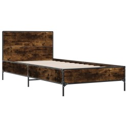 Cadre de lit sans matelas chêne fumé 100x200 cm 