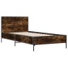 Cadre de lit sans matelas chêne fumé 100x200 cm 