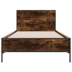 Cadre de lit sans matelas chêne fumé 100x200 cm 