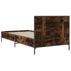 Cadre de lit sans matelas chêne fumé 100x200 cm 