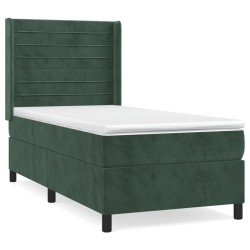 Sommier à lattes de lit et matelas Vert foncé 80x200 cm Velours 