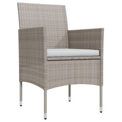 Ensemble à manger de jardin coussins 5 pcs Beige/noir 