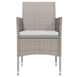 Ensemble à manger de jardin coussins 5 pcs Beige/noir 