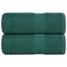 Serviettes de visage 2 pcs vert 30x30 cm 360 g/m² 100% coton 