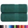 Serviettes de visage 2 pcs vert 30x30 cm 360 g/m² 100% coton 