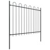 Clôture de jardin avec dessus en cerceau Acier 8,5 x 1,5 m Noir 