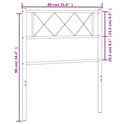 Tête de lit métal noir 75 cm 