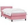 Sommier à lattes de lit avec matelas rose 100x220 cm velours 