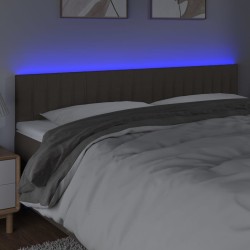 Tête de lit à LED Taupe 160x5x78/88 cm Tissu 