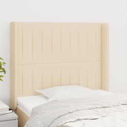 Tête de lit avec oreilles Crème 83x16x118/128 cm Tissu 