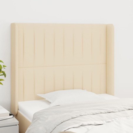 Tête de lit avec oreilles Crème 83x16x118/128 cm Tissu 