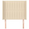 Tête de lit avec oreilles Crème 83x16x118/128 cm Tissu 