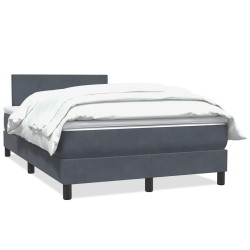 Sommier à lattes de lit et matelas gris foncé 120x210cm velours 