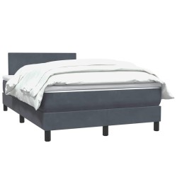 Sommier à lattes de lit et matelas gris foncé 120x210cm velours 