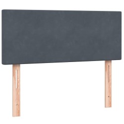 Sommier à lattes de lit et matelas gris foncé 120x210cm velours 
