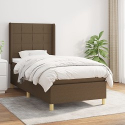 Sommier à lattes de lit avec matelas Marron foncé 100x200 cm 