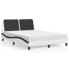 Lit avec matelas blanc et noir 120x200 cm similicuir 