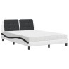 Lit avec matelas blanc et noir 120x200 cm similicuir 