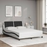 Lit avec matelas blanc et noir 120x200 cm similicuir 