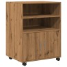 Armoire à roulettes chêne artisanal 60x48x81 cm bois ingénierie 