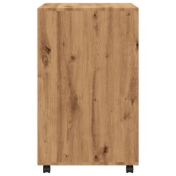 Armoire à roulettes chêne artisanal 60x48x81 cm bois ingénierie 