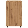 Armoire à roulettes chêne artisanal 60x48x81 cm bois ingénierie 