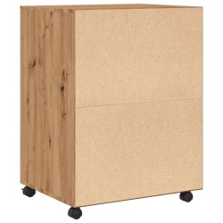 Armoire à roulettes chêne artisanal 60x48x81 cm bois ingénierie 