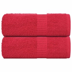 Serviettes de visage 2 pcs rouge 30x30 cm 360 g/m² 100% coton 