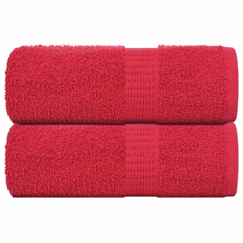 Serviettes de visage 2 pcs rouge 30x30 cm 360 g/m² 100% coton 