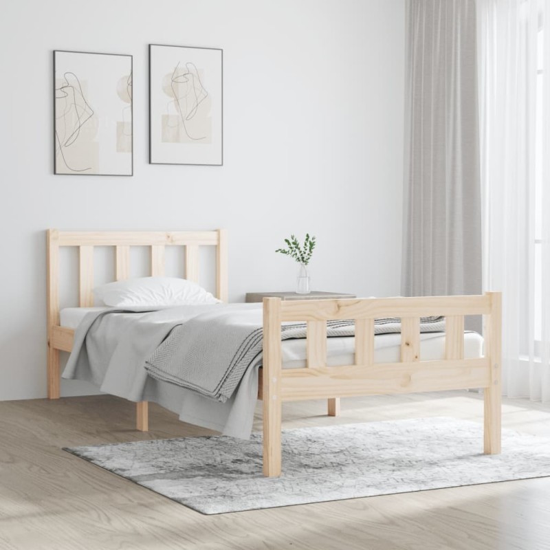 Cadre de lit sans matelas bois massif 