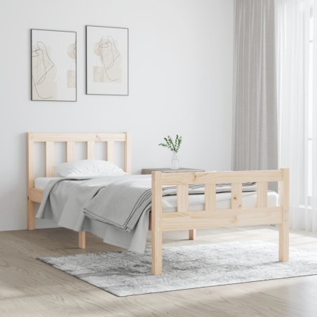 Cadre de lit sans matelas bois massif 
