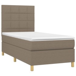 Sommier à lattes de lit avec matelas Taupe 80x200 cm Tissu 