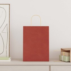 Sacs en papier 50 pcs avec poignées rouge 26x12x35 cm 