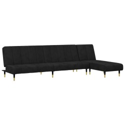Ensemble de canapés 2 pcs noir velours 