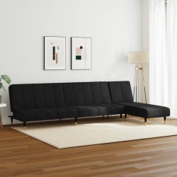 Ensemble de canapés 2 pcs noir velours 