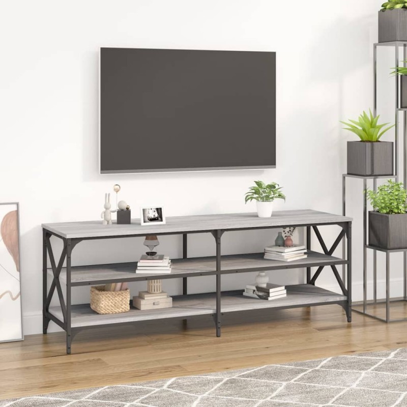 Meuble TV sonoma gris 140x40x50 cm bois d'ingénierie Meuble TV sonoma gris 140x40x50 cm bois d'ingénierie