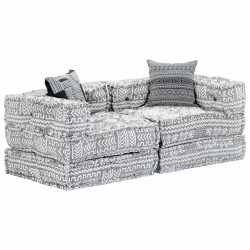 Pouf modulaire à 2 places Gris clair Tissu 