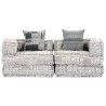 Pouf modulaire à 2 places Gris clair Tissu 